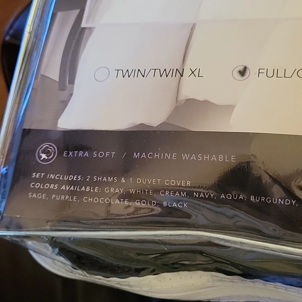 Italian Luxury soft brushed 1500 microfiber duvet cover set Gray Full/Queen New
